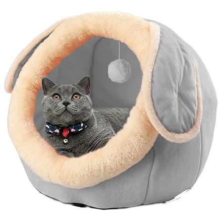 PinkSheep Cat Bed Cave Cat House Bed Pet Bed with Cushion for Small Medium Indoor Cats Dogs Gray