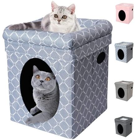 PinkSheep Cat Cube, Cat House for Indoor Cats, Cat Bed Cave Condo for Small Medium Cats Pets
