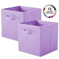 thumbnail image 1 of PinkSheep Collapsible Fabric Cube Storage Bins, 11" Cube Organizer Basket Bin, 2 Pack, Light Purple, 1 of 8