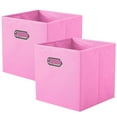 thumbnail image 1 of PinkSheep Collapsible Fabric Cube Storage Bins, 11" Storage Cubes Basket Organizer Bins for Closet, Pink, 2 Pack, 1 of 8