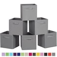 thumbnail image 1 of PinkSheep Collapsible Fabric Cube Storage Bins, Foldable Storage Cubes Organizer Bins Basket (10.5" x 10.5"), Gray, 6 Pack, 1 of 8