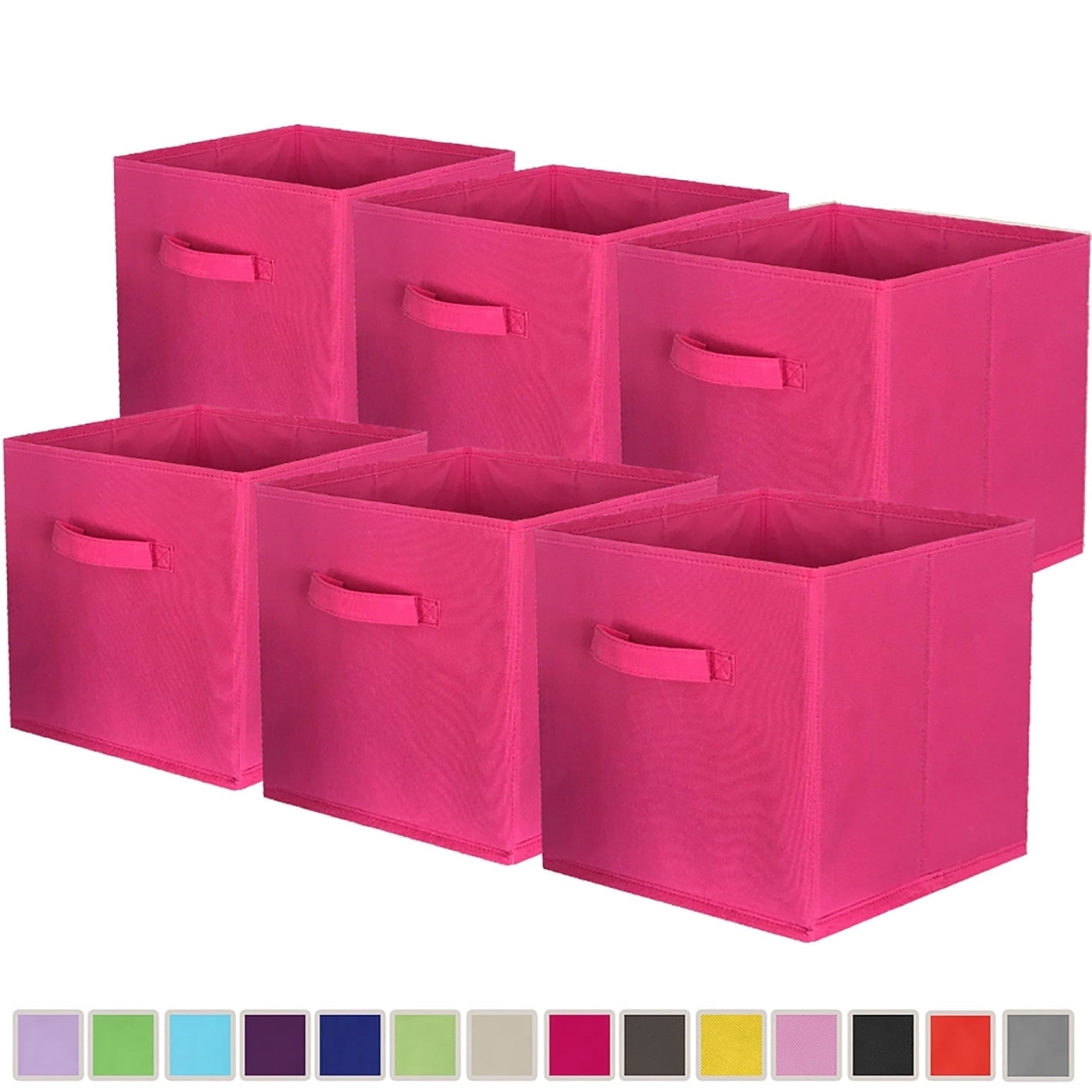 PinkSheep Collapsible Fabric Cube Storage Bins, Foldable Storage Cubes Organizer Bins Basket(10.5" x 10.5"), Lightpurple, 6 Pack