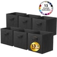 thumbnail image 1 of PinkSheep Collapsible Fabric Cube Storage Bins, Foldable Storage Cubes Organizer Bins Basket(13" x 13"), Black, 6 Pack, 1 of 8