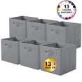 thumbnail image 1 of PinkSheep Collapsible Fabric Cube Storage Bins, Foldable Storage Cubes Organizer Bins Basket(13" x 13"), Gray, 6 Pack, 1 of 6