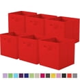 thumbnail image 1 of PinkSheep Collapsible Fabric Cube Storage Bins, Foldable Storage Cubes Organizer Bins Basket(10.5" x 10.5"), Red, 6 Pack, 1 of 14