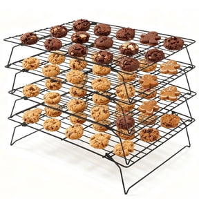PinkSheep Cooling Racks for Baking, Stackable Stainless Steel Baking Cooking Cooling Rack for Cookies, Set of 4, 15.8" x 9.8"