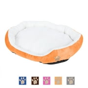 PinkSheep Dog Beds for Small Dogs Puppy Bed Pet Cats Bed with Removable Cushion for Indoor Cats Dogs, Orange