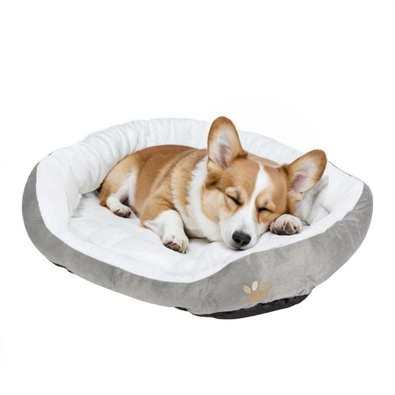 PinkSheep Dog Beds for Small Medium Dogs, Puppy Bed Pet Cats Bed with Removable Cushion for Indoor Cats Dogs, Gray