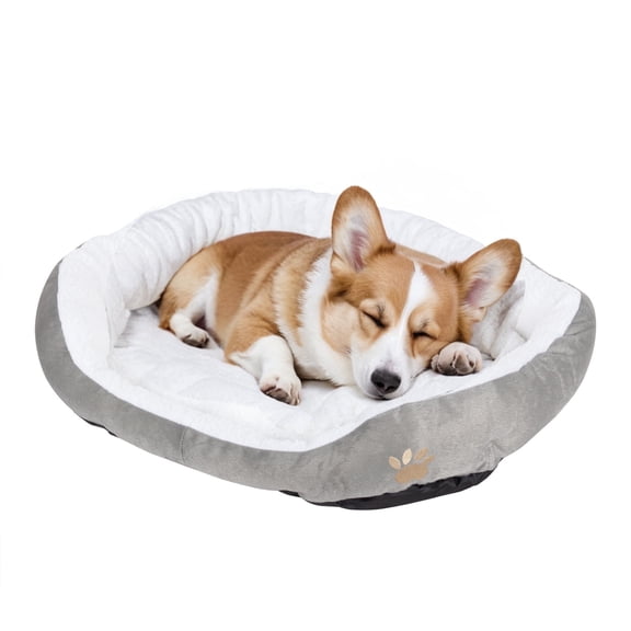 PinkSheep Dog Beds for Small Medium Dogs, Puppy Bed Pet Cats Bed with Removable Cushion for Indoor Cats Dogs, Gray