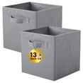 thumbnail image 1 of PinkSheep Collapsible Fabric Cube Storage Bins, Foldable Storage Cubes Organizer Bins Basket(13" x 13"),, Gray, 2 Pack, 1 of 11