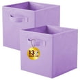 thumbnail image 1 of PinkSheep Collapsible Fabric Cube Storage Bins, Foldable Storage Cubes Organizer Bins Basket(13" x 13"), Lightpurple, 2 Pack, 1 of 11