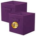 thumbnail image 1 of PinkSheep Collapsible Fabric Cube Storage Bins, Foldable Storage Cubes Organizer Bins Basket(13" x 13"),, Purple, 2 Pack, 1 of 11