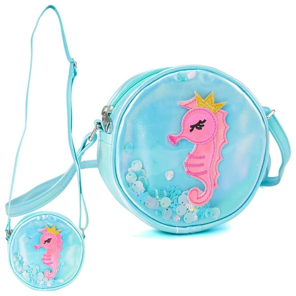 PinkSheep Seahorse Mini Purse Polyester Shoulder Bag Crossbody Handbags Party Costume Accessories for Women Dress up