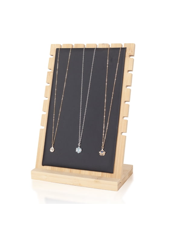 Jewelry Organizer Stand Wood Necklace Holders Hanging Display Rack Stand Black