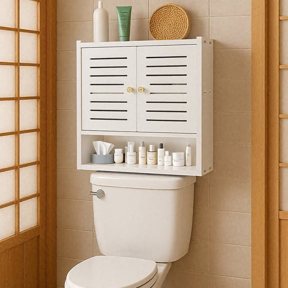 PinkSheep Medicine Cabinet for Bathroom, Small Wall Mount Over the Toilet Storage Cabinet Organizer with Doors and Drawer, White