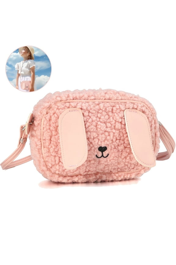 Mini Purse Polyester Fuzzy Bunny Shoulder Bag Crossbody Handbags Party Costume Accessories for Dress up