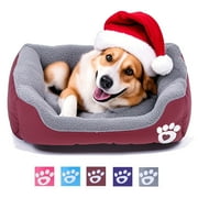 PinkSheep Dog Bed Washable Pet Cat Beds for Small Puppy Medium Dogs Cats, Wine Red