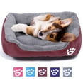 thumbnail image 1 of PinkSheep Dog Bed Washable Pet Cat Beds for Small Puppy Medium Dogs Cats, Wine Red, 1 of 10