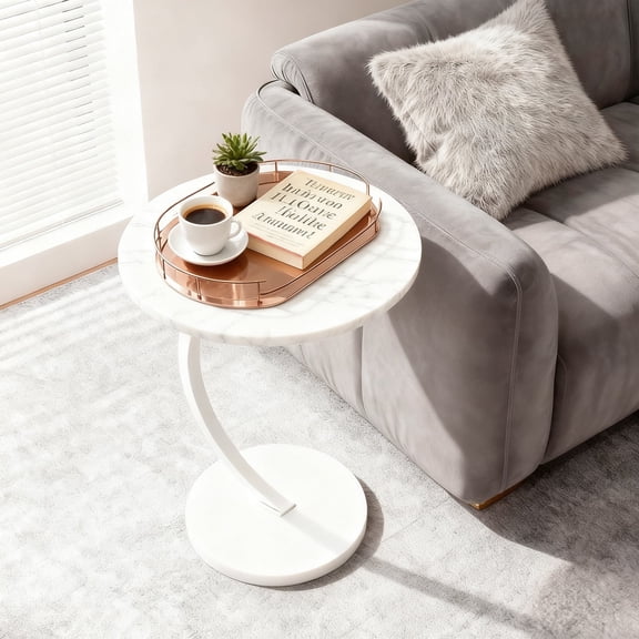 PinkSheep Adjustable Small Side Table End Table Accent Table Tray Table for Living Room Small Spaces