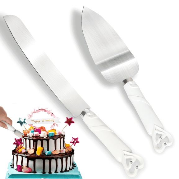 PinkSheep Stainless Steel Wedding Cake Cutting Knife Serving Set Cake Knife and Server Set for Party