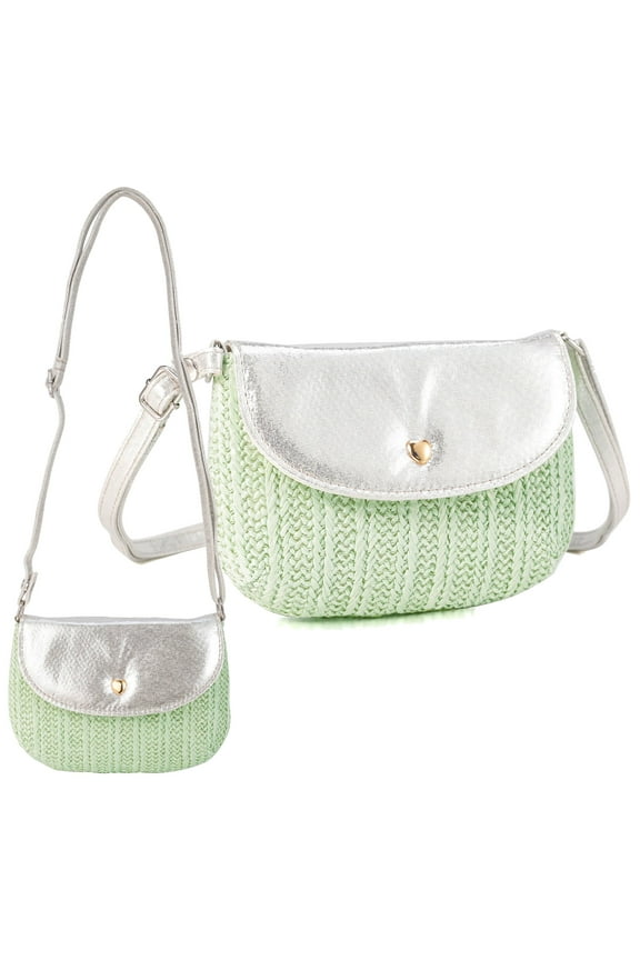 Woven Mini Purse Polyester Shoulder Bag Crossbody Handbags Party Costume Accessories for Dress up