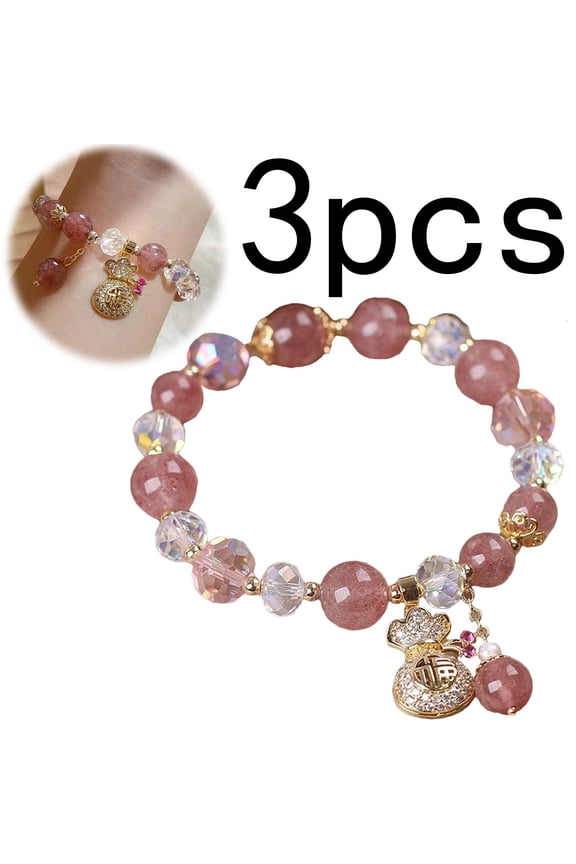 Pinkcrystal Bracelet,Rose Quartz Bracelet,Rose Quartz,Jade Bracelet,Rose Quartz Bracelets For Women,Rose Quartz Bracelet,Natural Pinkcrystal Bracelet Women's(3pcs 3.15in/8cm)from Biweutydys