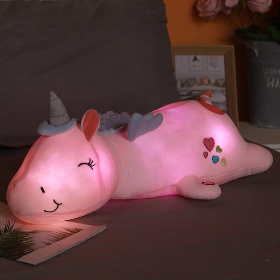 Pinkdeer LED Unicorn Stuffed Animals, Colorful Light up Soft Plush Toy Birthday Gift for Toddler Girls