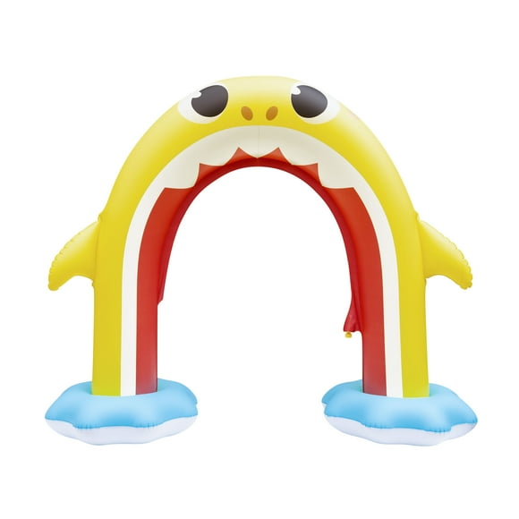 Pinkfong Baby Shark 5ft Inflatable Rainbow Arch Water Sprinkler, Backyard Summer Fun for Toddlers and Children Ages 2+
