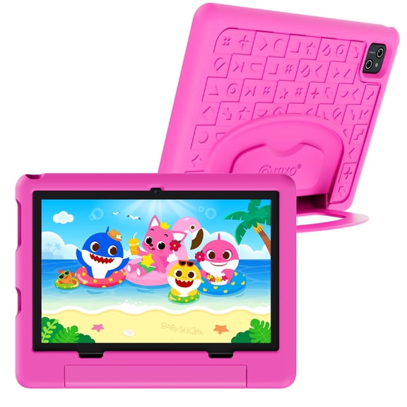 Pinkfong Baby Shark A10e 10-Inch Kids Learning Tablet by Contixo | Android 16, 8 Exclusive Pinkfong Educational Apps, Protective Case with Kickstand, Parental Controls, 32GB, Ages 3–12 –Blue