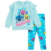 PINKFONG Baby Shark Fleece Sweatshirt and Leggings Outfit Set Infant to Toddler