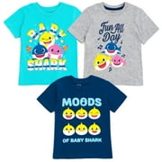 Pinkfong Baby Shark Infant Baby Boys 3 Pack T-Shirts Infant to Toddler