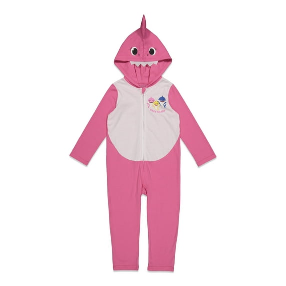 Pinkfong Baby Shark Infant Baby Girls Zip Up Costume Coverall Newborn to Little Kid