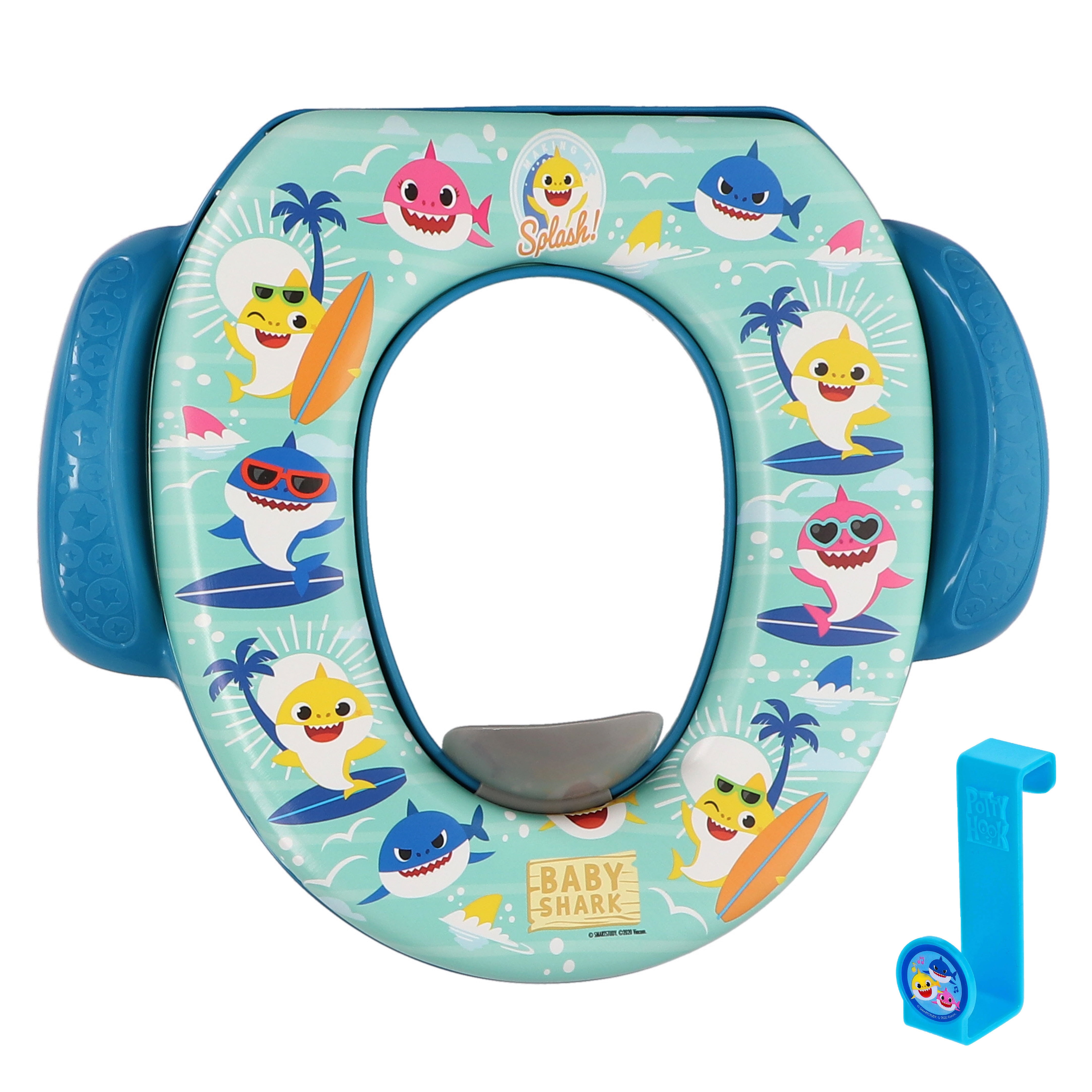 Pinkfong Baby Shark "Making a Splash" Soft Potty Seat with Potty Hook