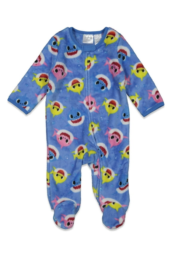 Baby Shark Newborn Baby Boys Fleece Zip Up Coverall Woobie Newborn to Infant