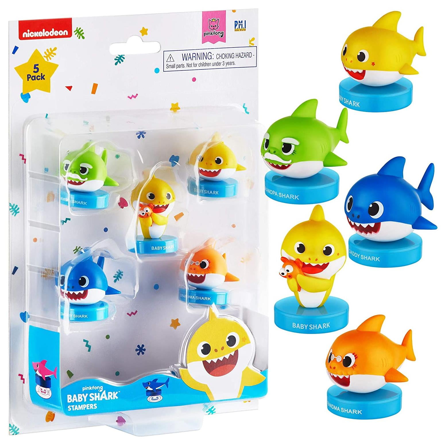 Pinkfong Baby Shark All Occasion Cake Toppers, by PMI International 5 Count