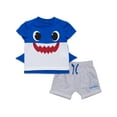 thumbnail image 1 of Pinkfong Baby Shark Toddler Boys Cosplay T-Shirt and Shorts Outfit Set Newborn to Little Kid, 1 of 4
