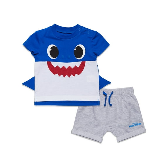 Pinkfong Baby Shark Toddler Boys Cosplay T-Shirt and Shorts Outfit Set Newborn to Little Kid