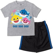 Pinkfong Baby Shark Toddler Boys T-Shirt and Mesh Shorts Outfit Set Infant to Toddler