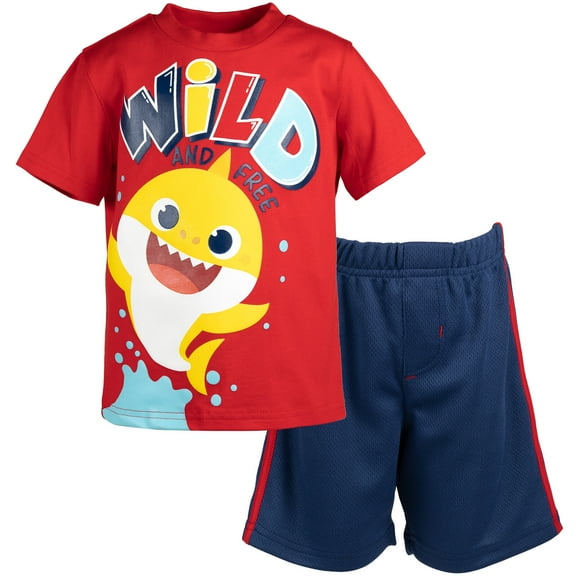 Pinkfong Baby Shark Toddler Boys T-Shirt and Mesh Shorts Outfit Set Toddler