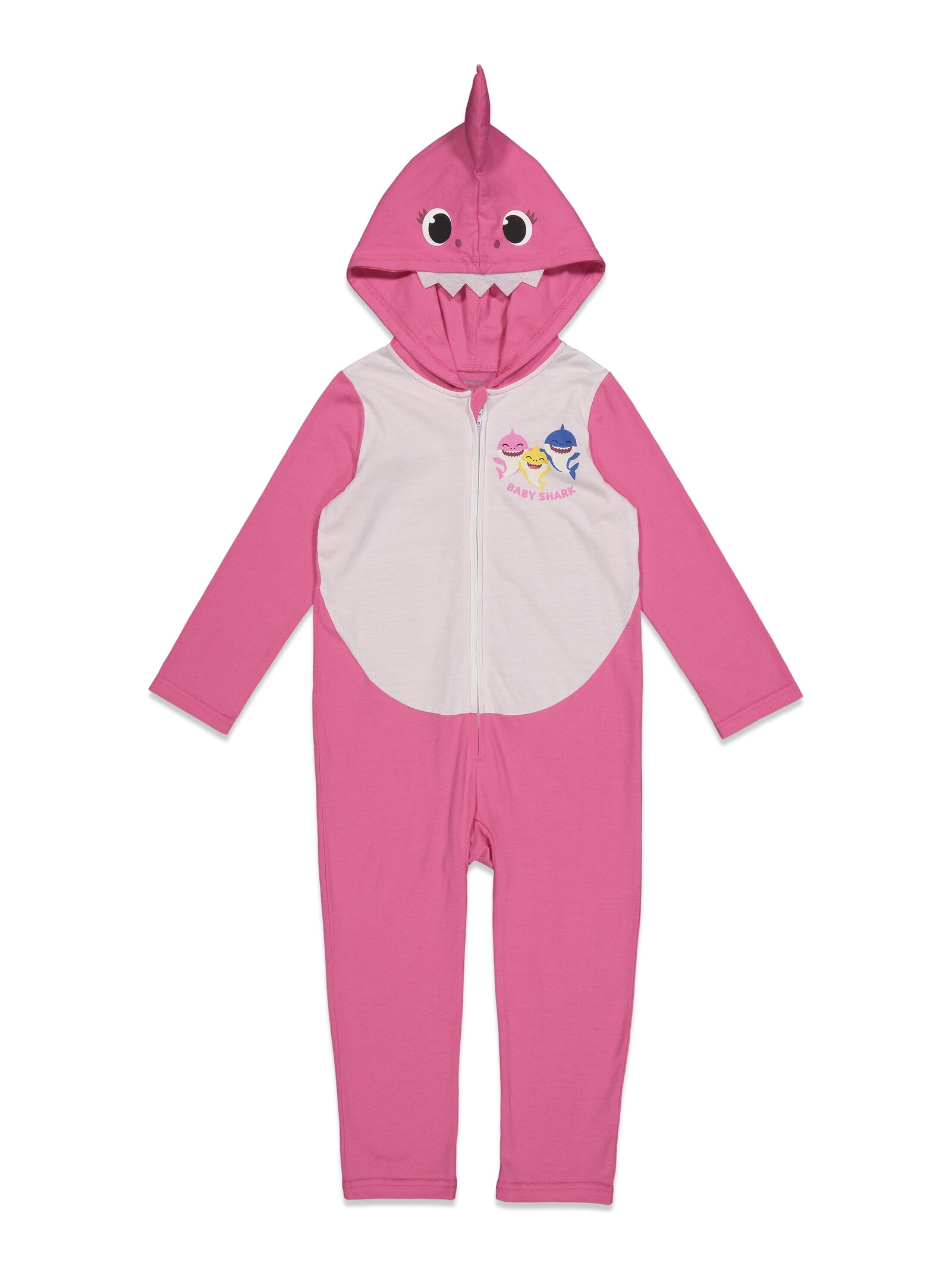 Pinkfong Baby Shark Toddler Girls Zip Up Costume Coverall Newborn to