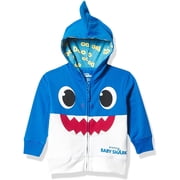 Pinkfong Boys Baby Zip Up Big Face Hoodie-Daddy Shark Blue Toddler Sizes 2t-5t