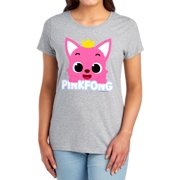 Pinkfong Face Womens T Shirt, Athletic Heather, Large