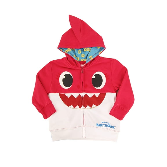 Pinkfong Girls Baby Zip Up Big Face Hoodie-Mommy Shark Pink Toddler Sizes 2t-5t