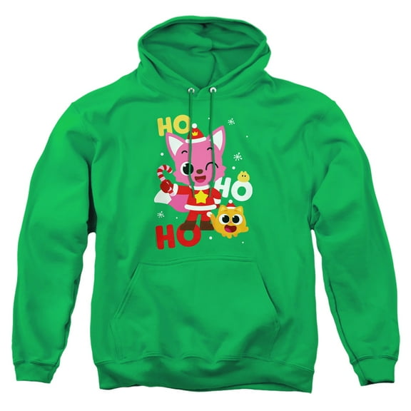 Pinkfong Holiday Ho Ho Ho Adult Pull-Over Hoodie, Kelly Green, Large