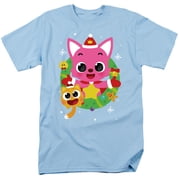 Pinkfong Holiday Wreath Unisex Adult T Shirt, Light Blue, X-Large