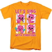 Pinkfong Lets Sing Unisex Adult T Shirt, Gold, Small