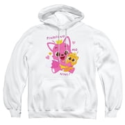 Pinkfong Nini and Mo Adult Pull-Over Hoodie, White, 3X-Large