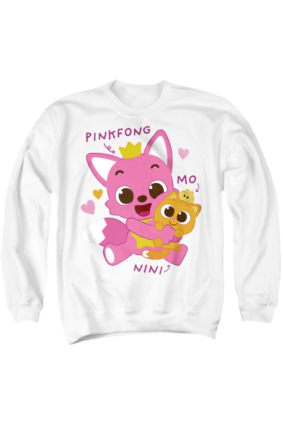 Nini and Mo Unisex Adult Crewneck Sweatshirt, White, Medium