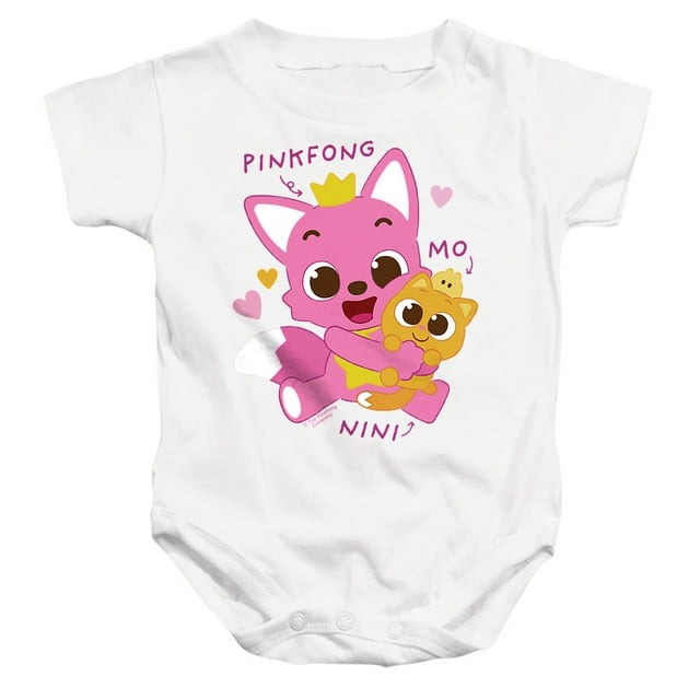 Pinkfong Nini and Mo Unisex Infant Snap Suit for Baby, White, Large