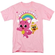 Pinkfong and Ninimo Best Friends Unisex Adult T Shirt, Pink, Medium